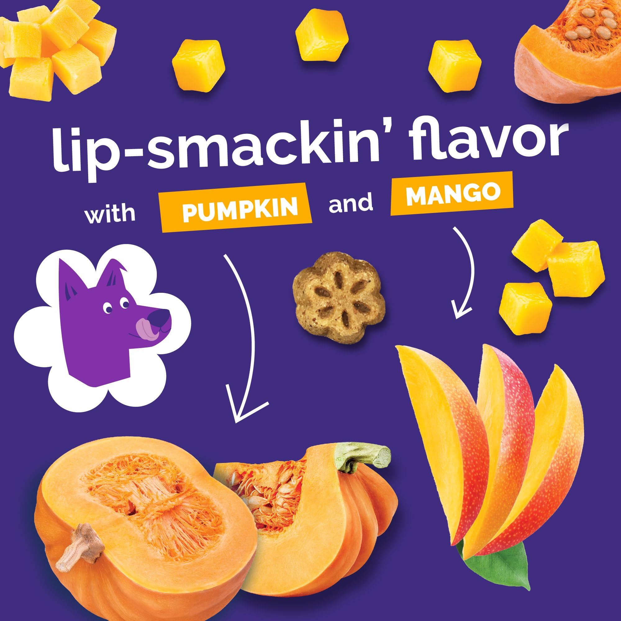 Fruitables Skinny Minis: arôme potiron-mangue qui plaît aux chiens gourmands.