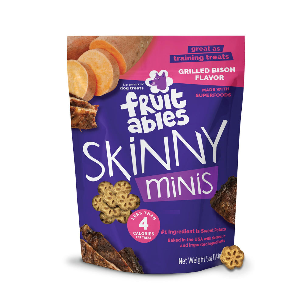 Friandise Fruitables Skinny Minis bison grillé pour entraînement efficace.