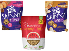 Fruitables Skinny Minis bison grillé, friandise savoureuse idéale pour l'entraînement des chiens.