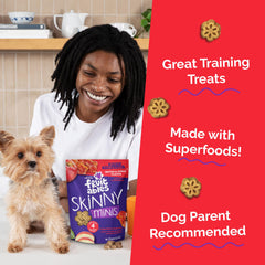 Fruitables Skinny Minis bouchée patate douce, texture tendre appréciée par les chiens.