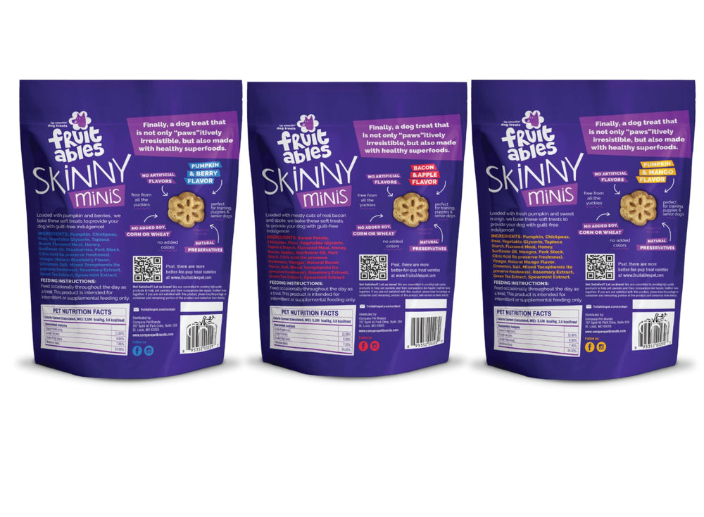 Fruitables Skinny Minis Citrouille-Framboise – goût aromatique pour chien