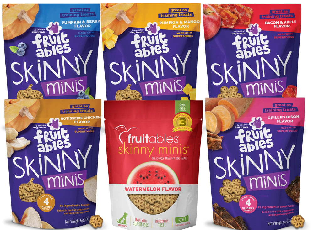 Fruitables Skinny Minis pack varié avec 6 saveurs, idéal pour l'entraînement quotidien