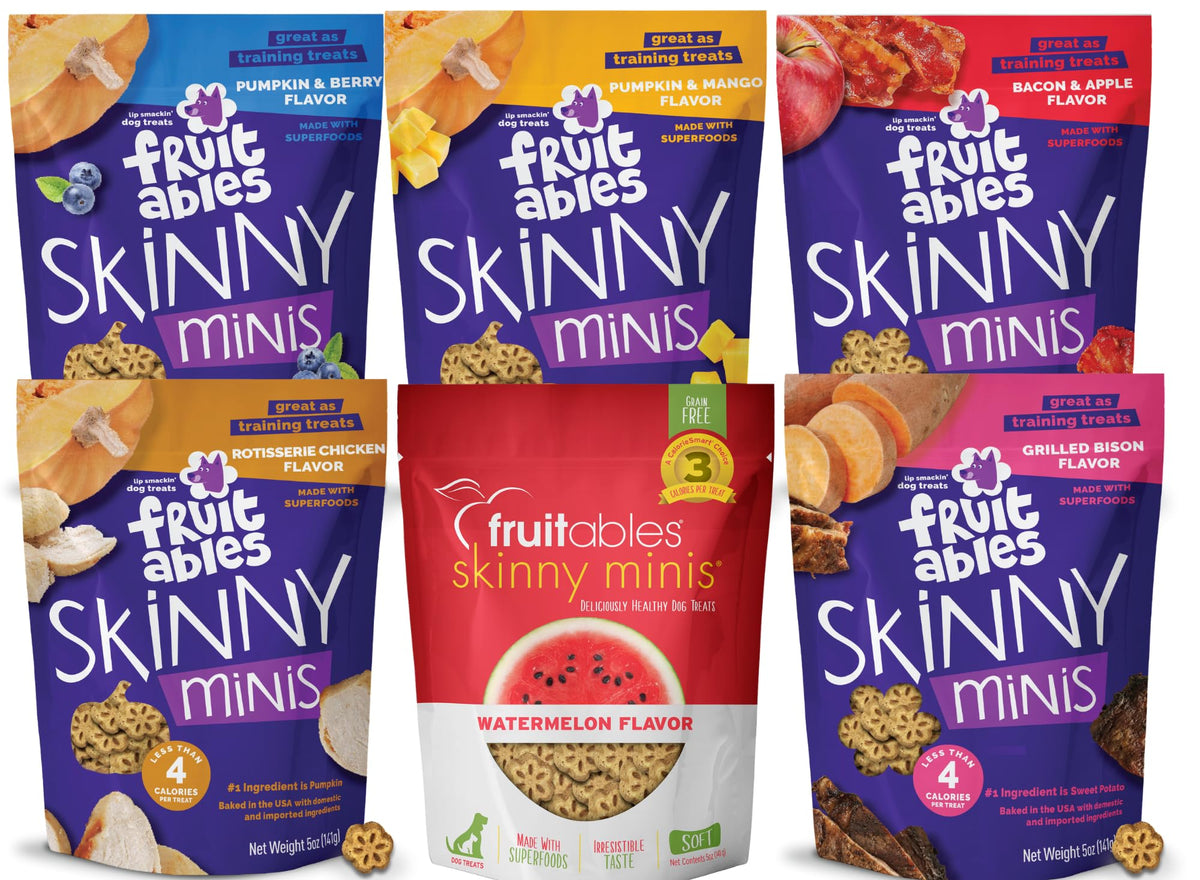 Fruitables Skinny Minis pack varié avec 6 saveurs, idéal pour l'entraînement quotidien