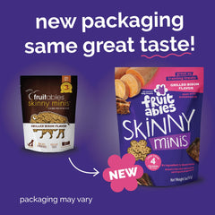 Fruitables Skinny Minis patate douce, texture moelleuse appréciée des chiens.