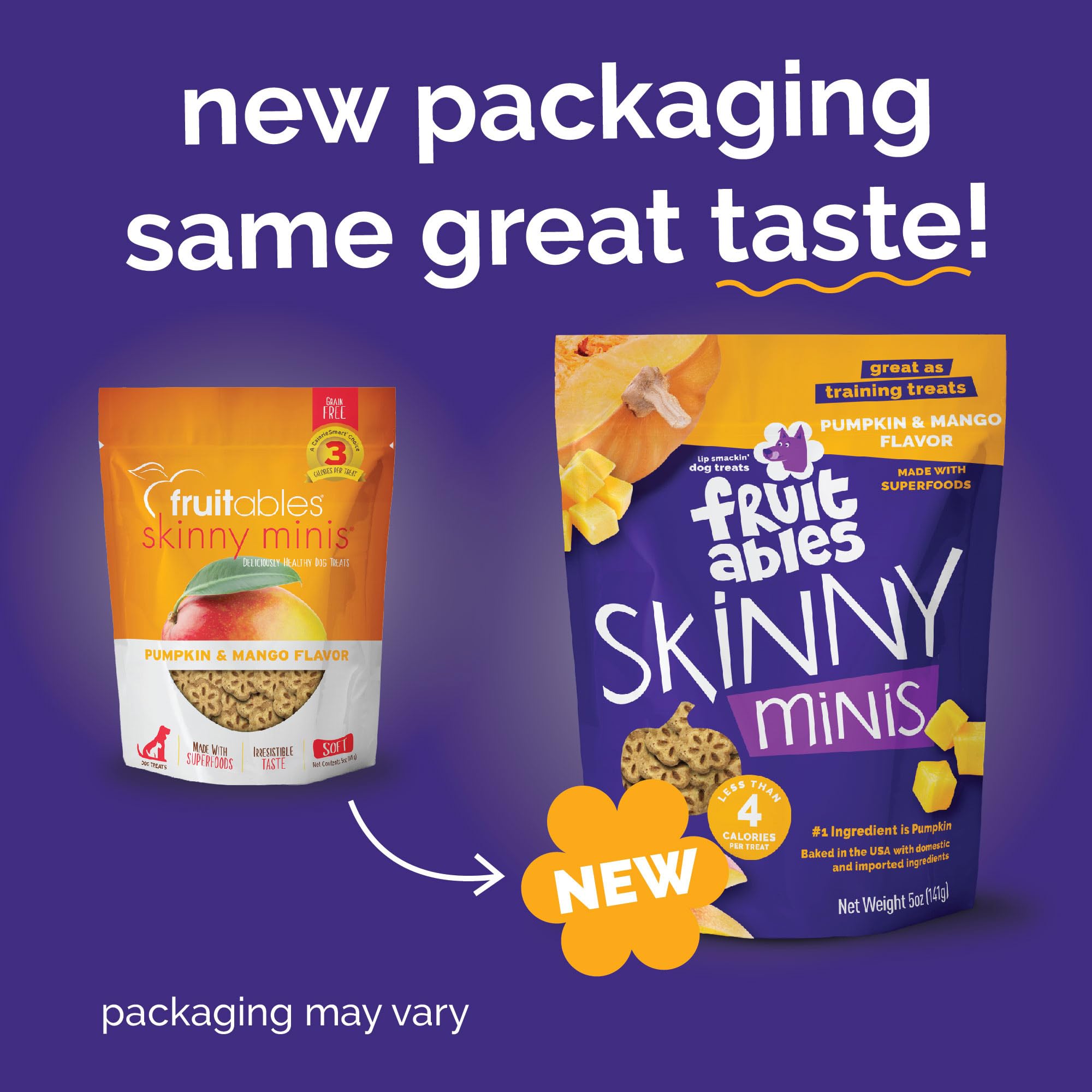 Fruitables Skinny Minis: petite bouchée potiron-mangue parfaite pour les récompenses.