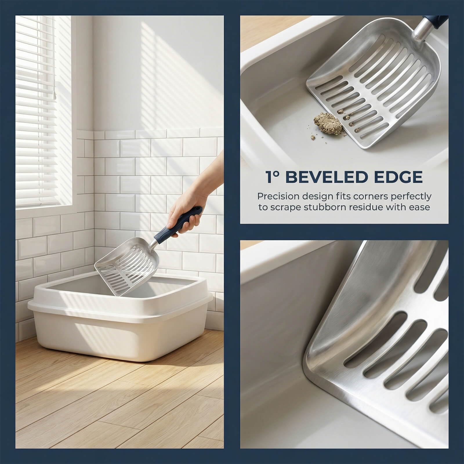 Frxat cuillere litiere metallique aluminium, filtration rapide et efficace des déchets.