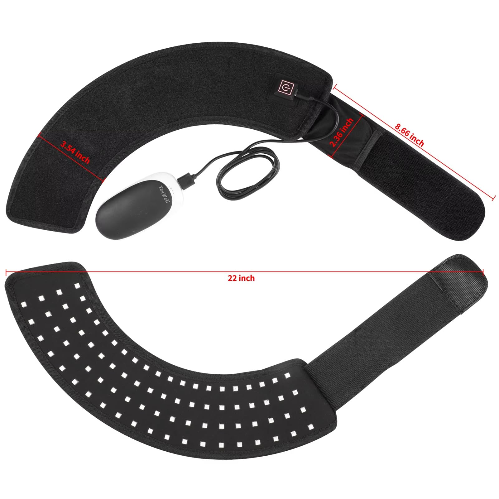 Wrap FSDLJSP lumière rouge 660nm/850nm pour cheval, utilisation sans fil pratique.