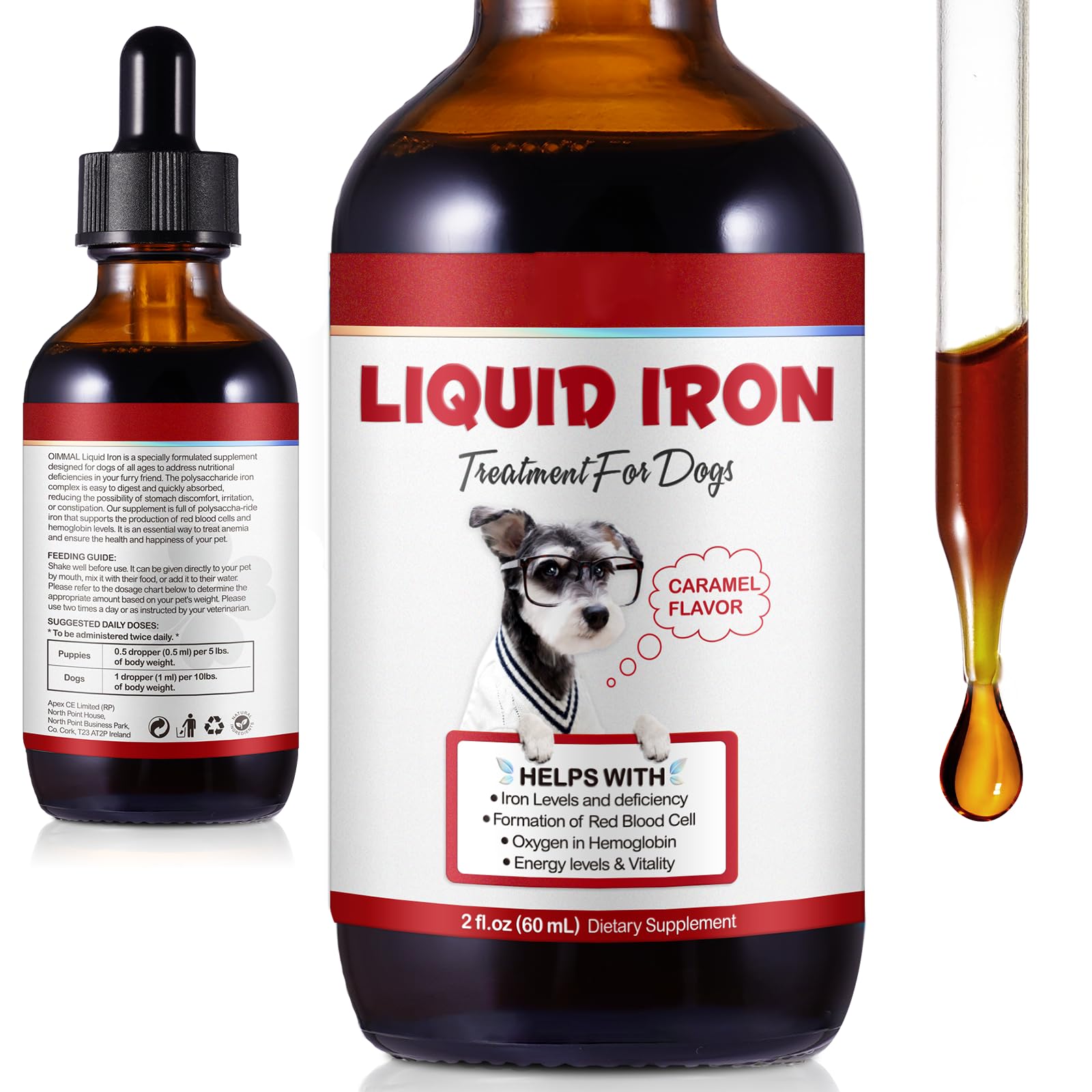 FSLHCY Fer Liquide Chien — bouteille prête à l'emploi soutenant énergie et vitalité.