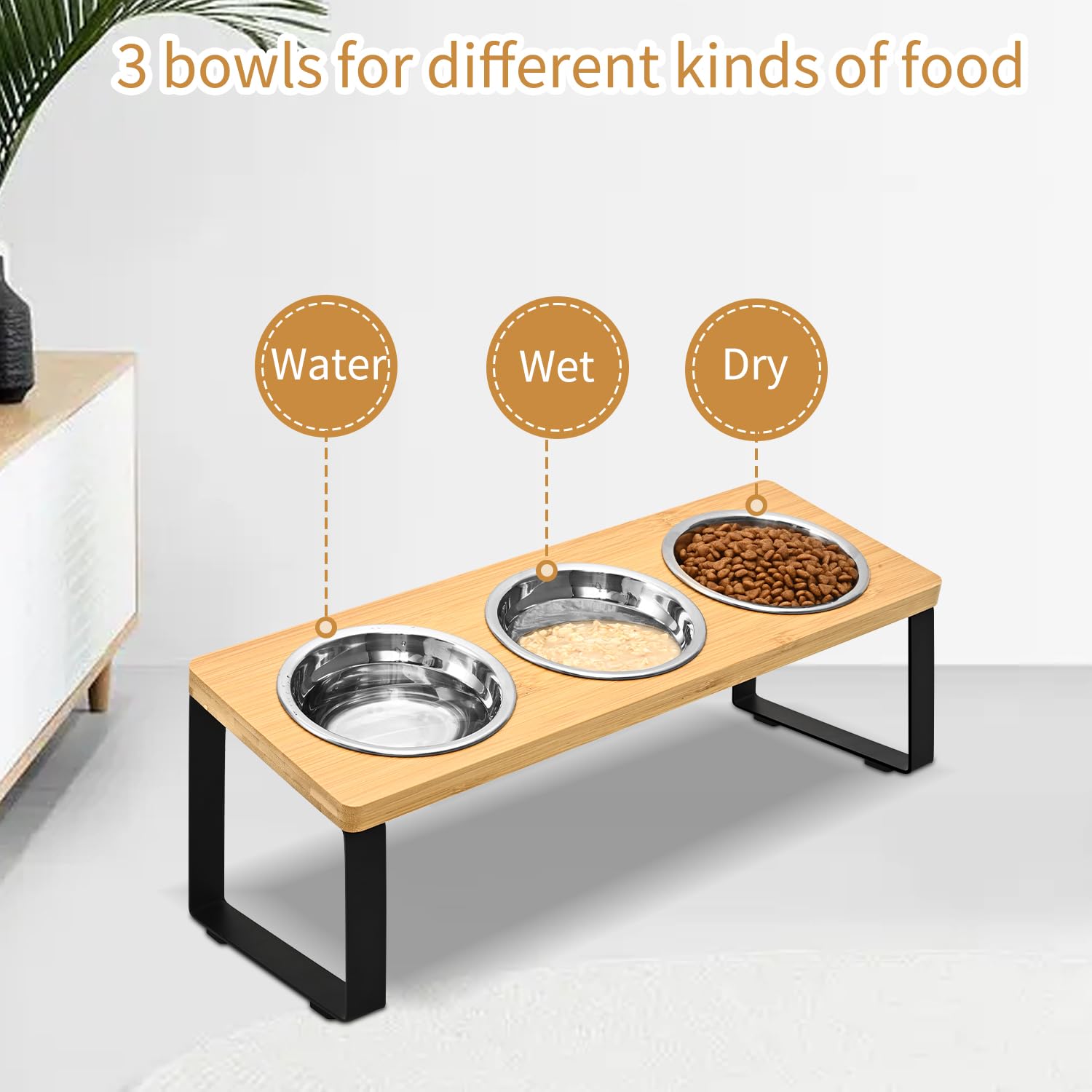 Ensemble à trois bols inox FTKINGDER pour variété alimentaire.