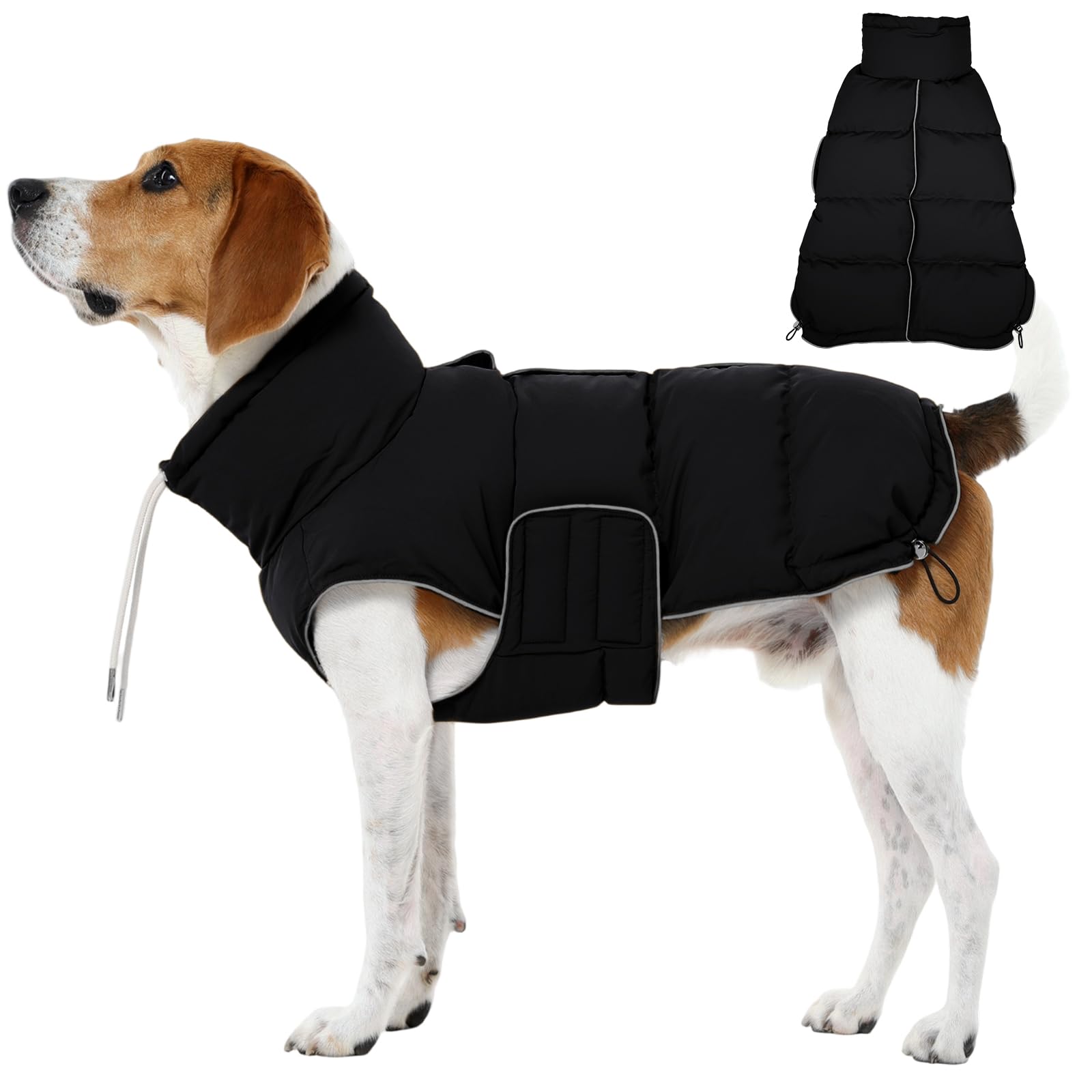 FUAMEY doudoune chien grand format avant: chaleur durable pour sorties hivernales.