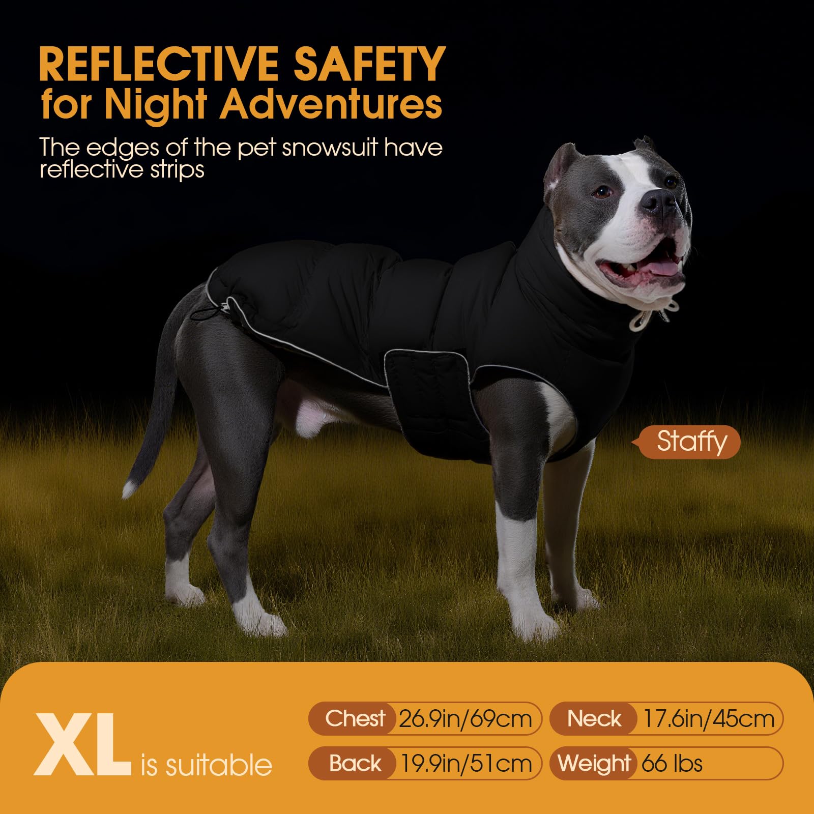 FUAMEY doudoune chien grand format doublure intérieure: chaleur douce sans plumes.