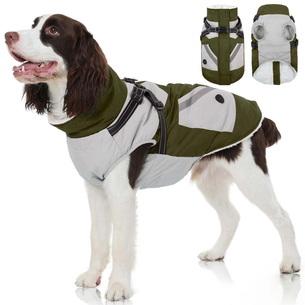 Manteau FUAMEY pour chien avec harnais intégré, ajustement sûr
