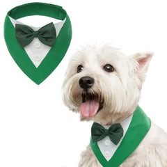 FUAMEY tuxedo chien St-Patrick vert vue avant, allure élégante pour occasions festives.
