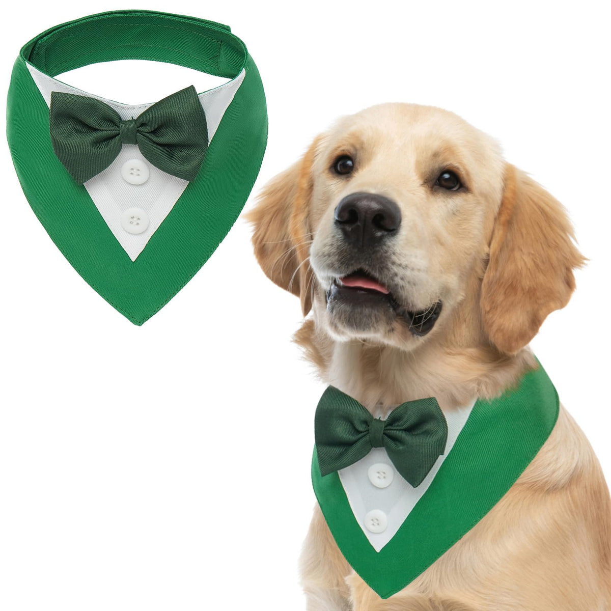 FUAMEY smoking pour chien Saint-Patrick vert XL, allure élégante pour les fêtes.