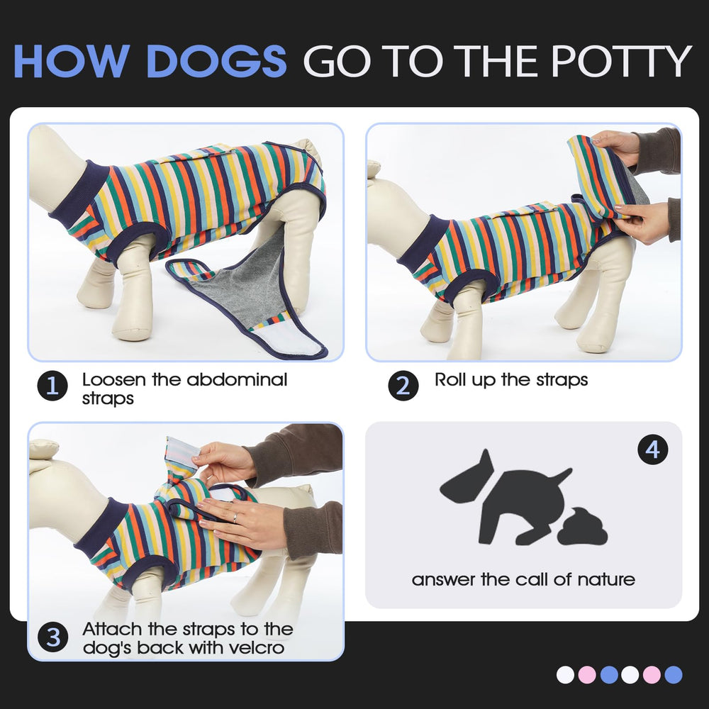 FUAMEY vêtement de protection chien doux et pratique bleu rayures