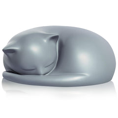 FUFYUKEY Urne chat gris endormi: souvenir apaisant et élégant pour votre chat.