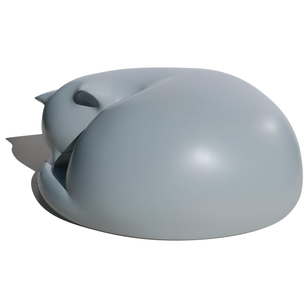 FUFYUKEY Urne chat gris ouverte au fond, sécurisée par trois vis.