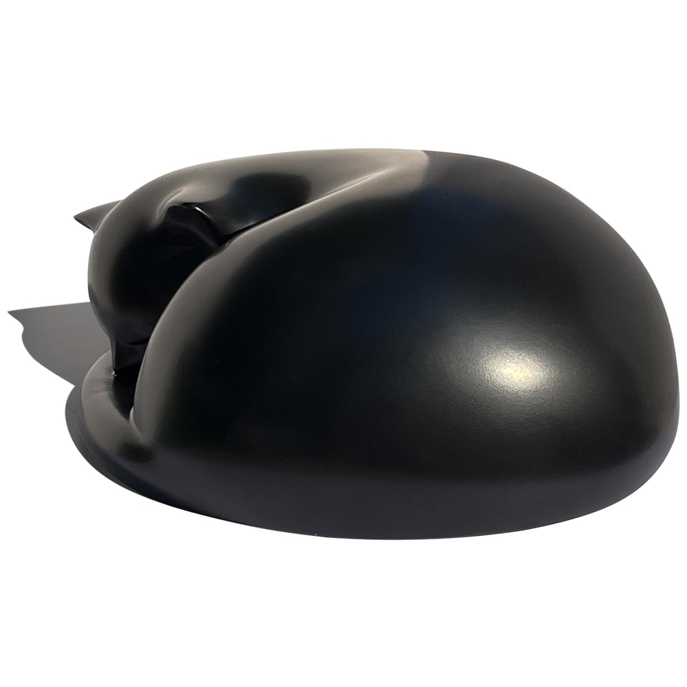 Urne FUFYUKEY, chat en résine noire, fermeture triple-vis fiable et durable.