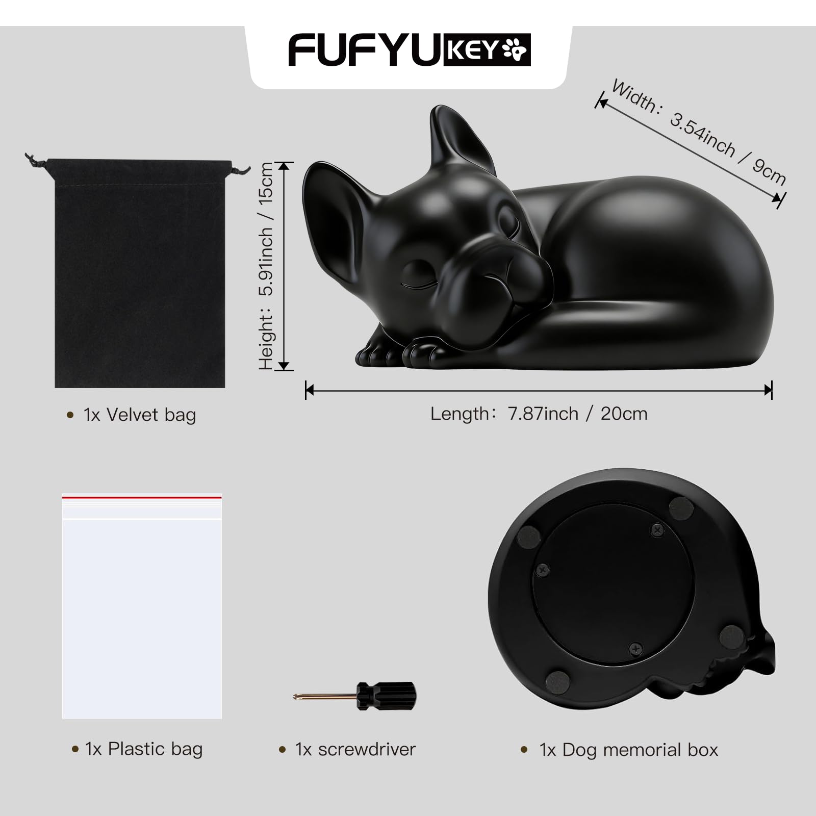 Sac velours inclus avec l’urne FUFYUKEY pour ranger les souvenirs en sécurité.