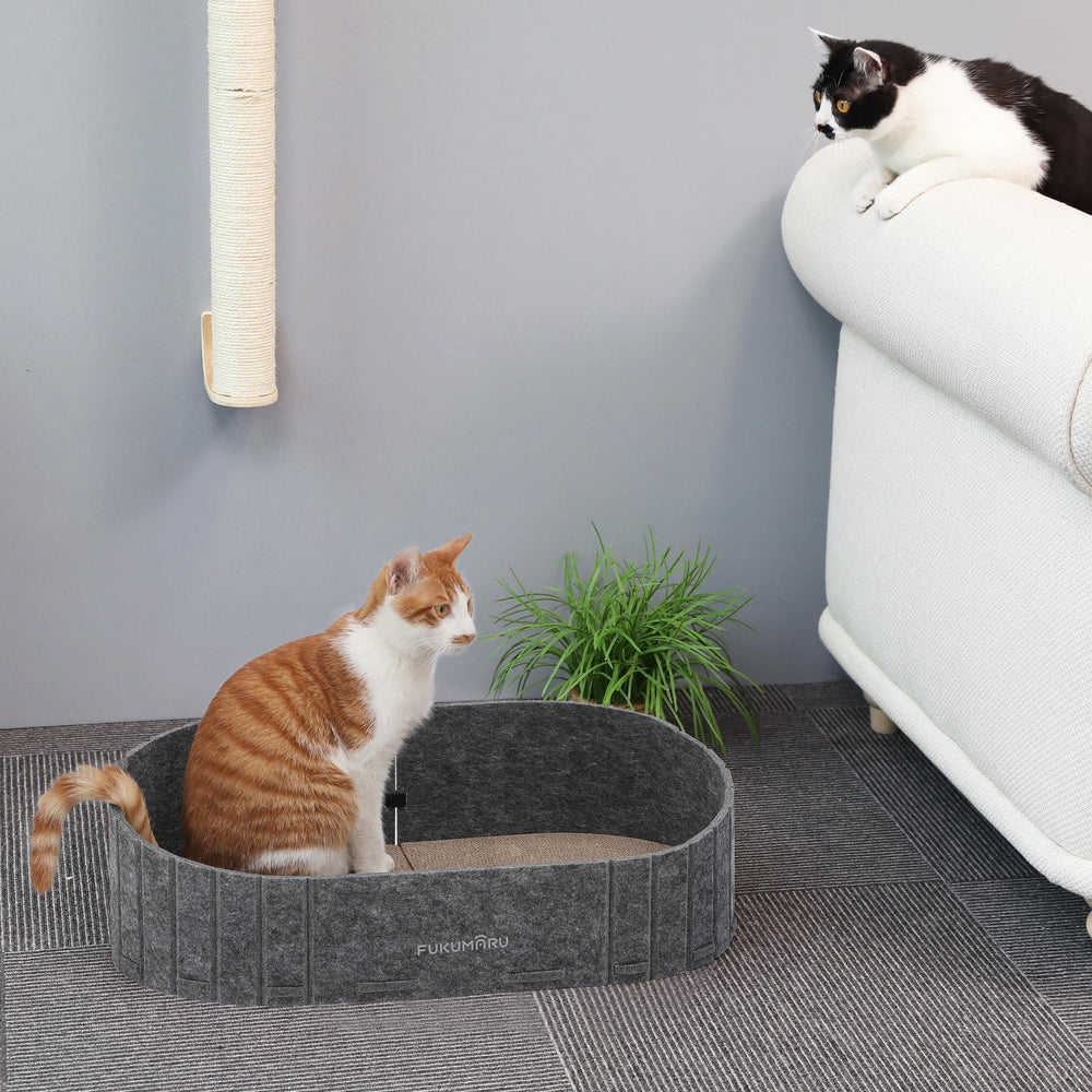 FUKUMARU-chat-grattoir-assise-douce-épaisseur: repos confortable.