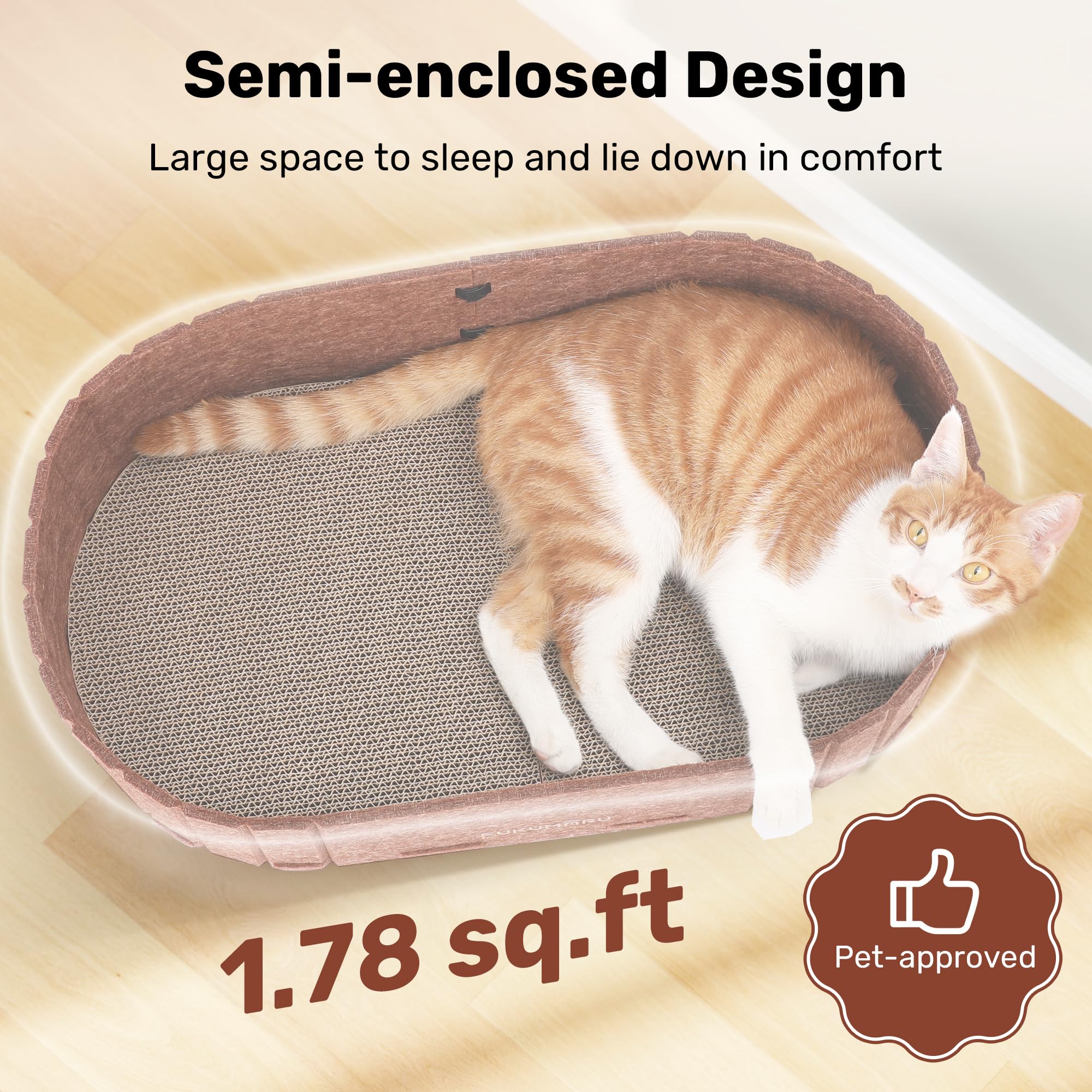 FUKUMARU grattoir-chat canape 24 pouces réversible, surface adaptée pour deux chats