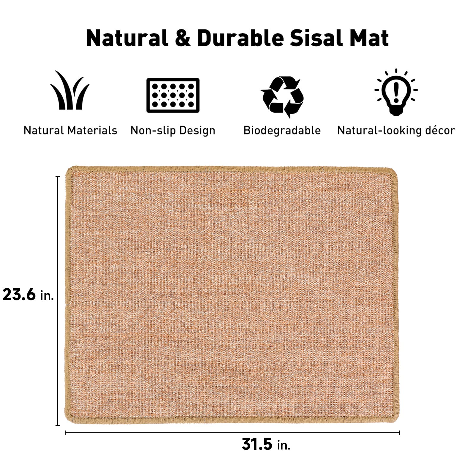 Grattoir chat horizontal FUKUMARU en sisal pour grands espaces