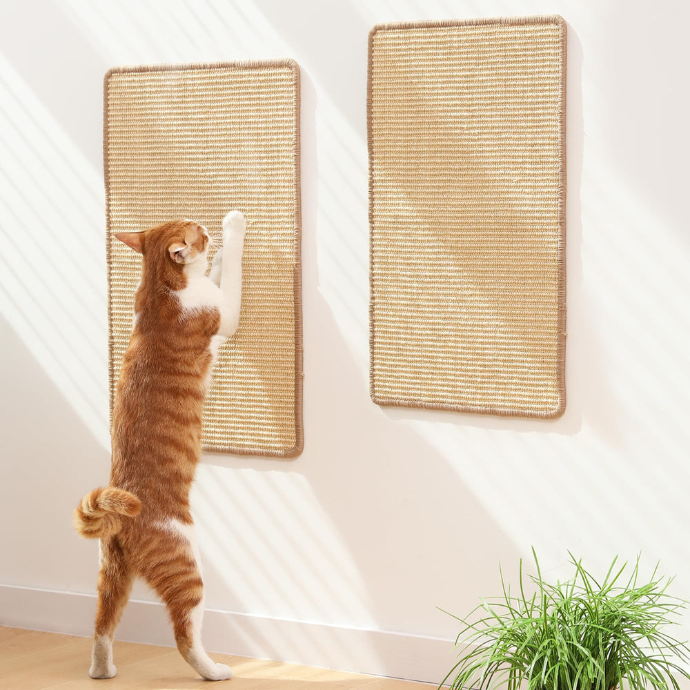 Tapis-grattage FUKUMARU en sisal naturel pour chats, durable et sûr.