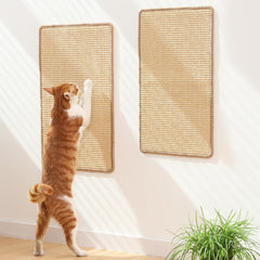 Tapis-grattage FUKUMARU en sisal naturel pour chats, durable et sûr.