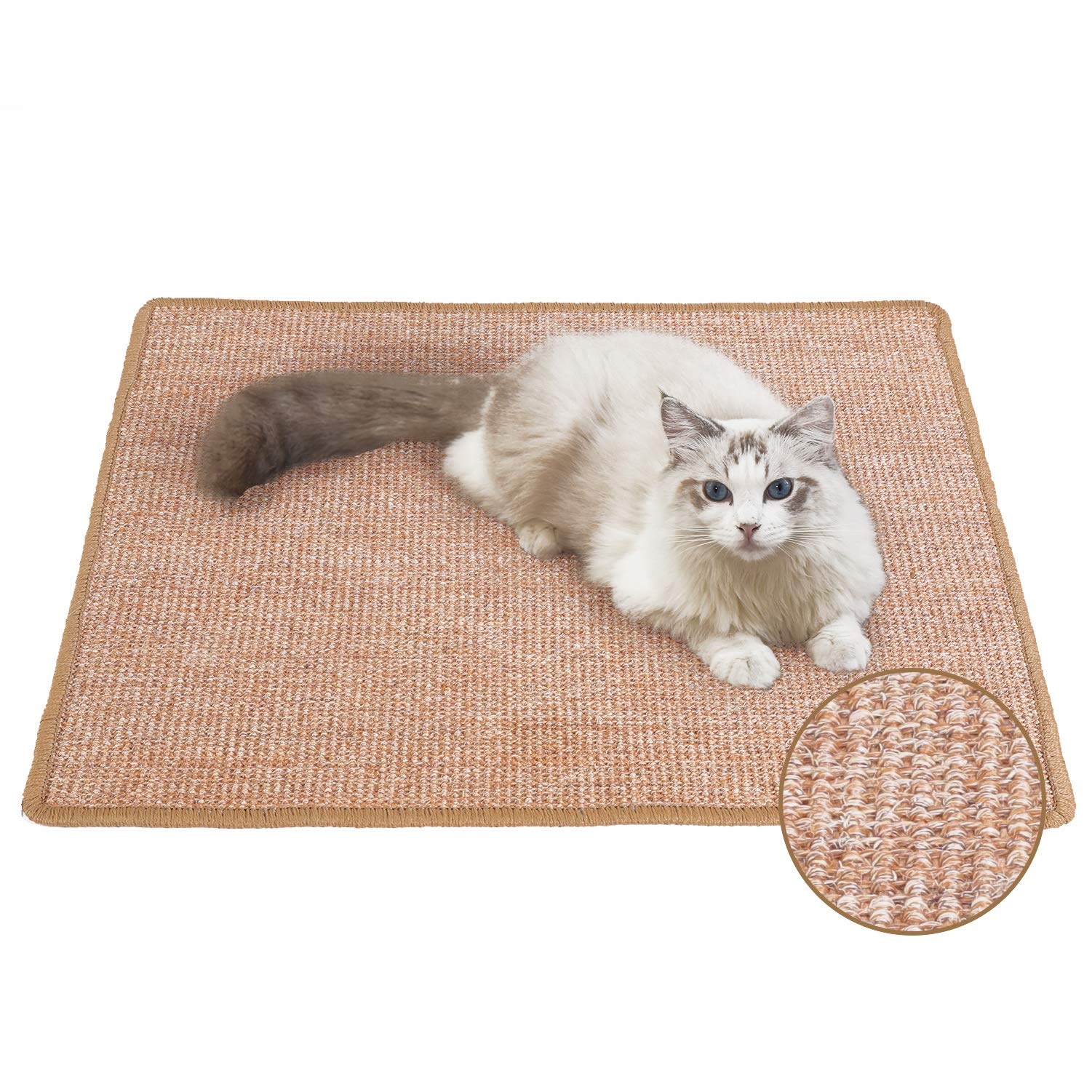Tapis-grattoir FUKUMARU en sisal naturel pour griffage durable