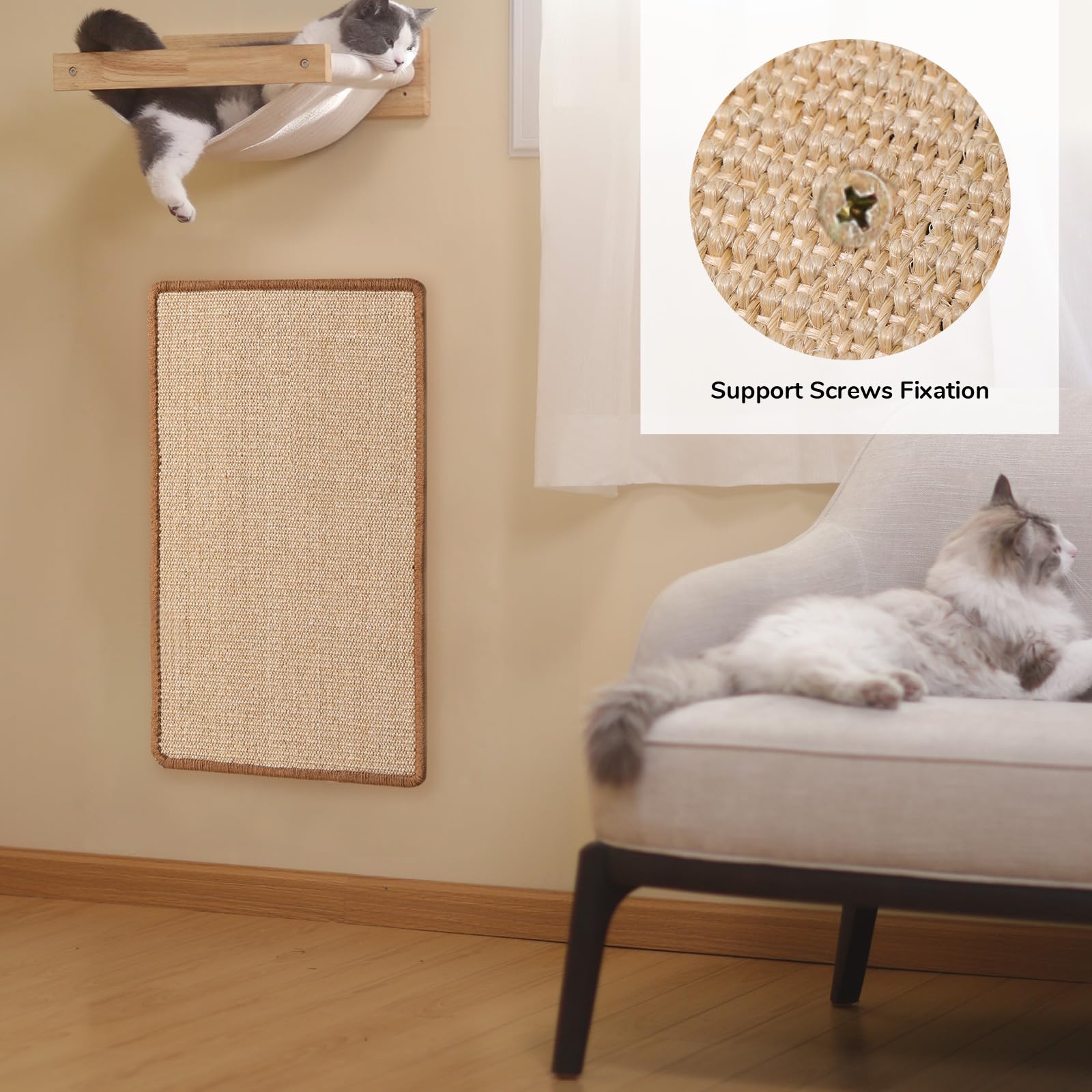 Protégeant moquette et tapis, le tapis FUKUMARU offre une griffade naturelle.