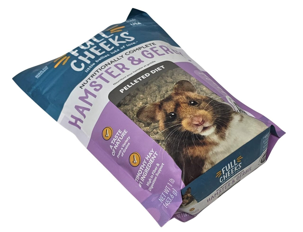 Full Cheeks: bol de granulés pour hamster et gerbille, régime stable et apprécié.