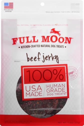 Full Moon Beef Jerky : ingrédients-naturels visibles pour chien