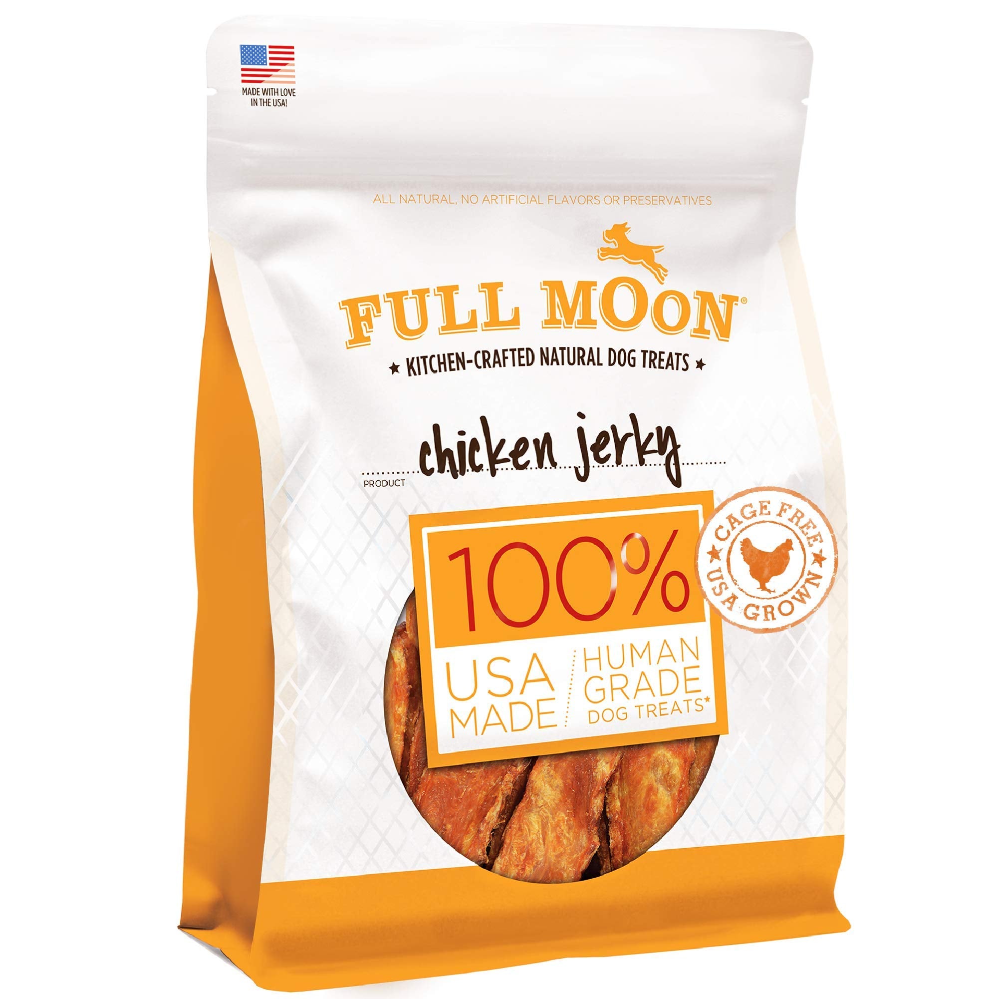 Full Moon jerky de poulet étiquette USDA et traçabilité.