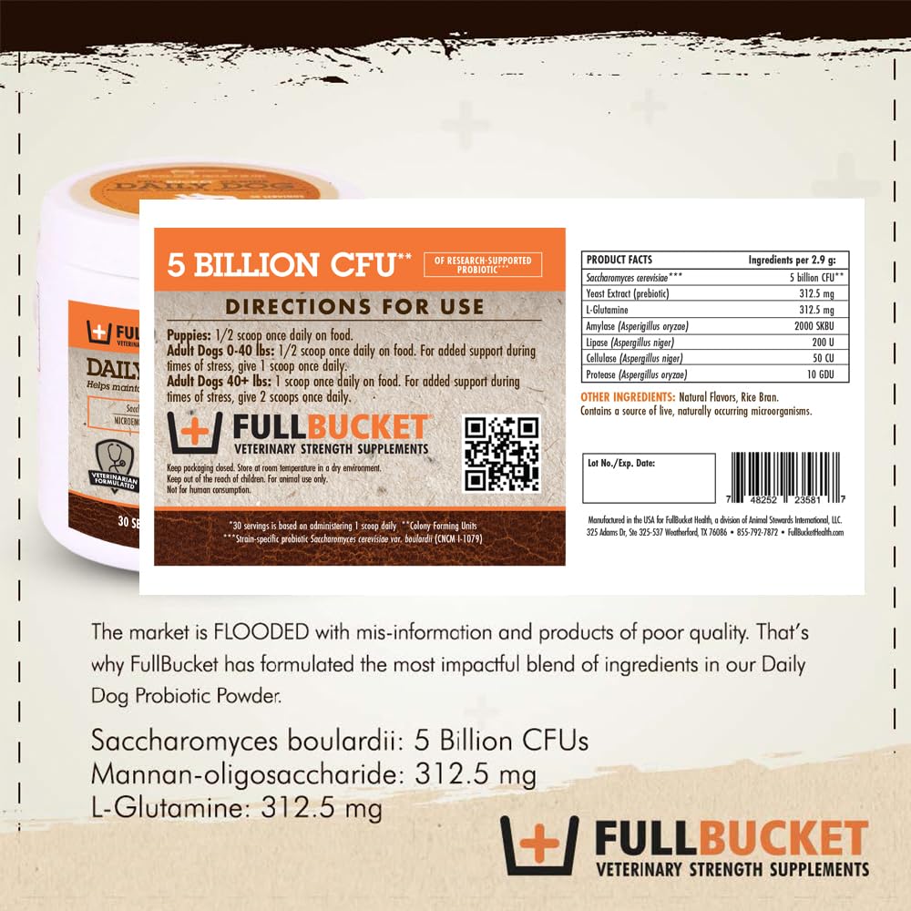 FullBucket Probiotique chien arôme agréable qui plait au chien