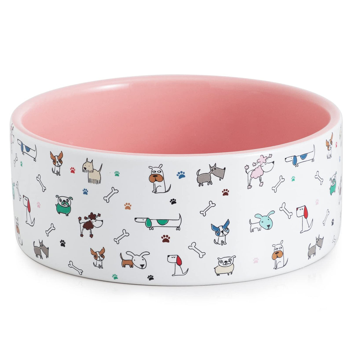 Bol FE Fun Elements pour chien avec interior rose et design simple, facile a nettoyer