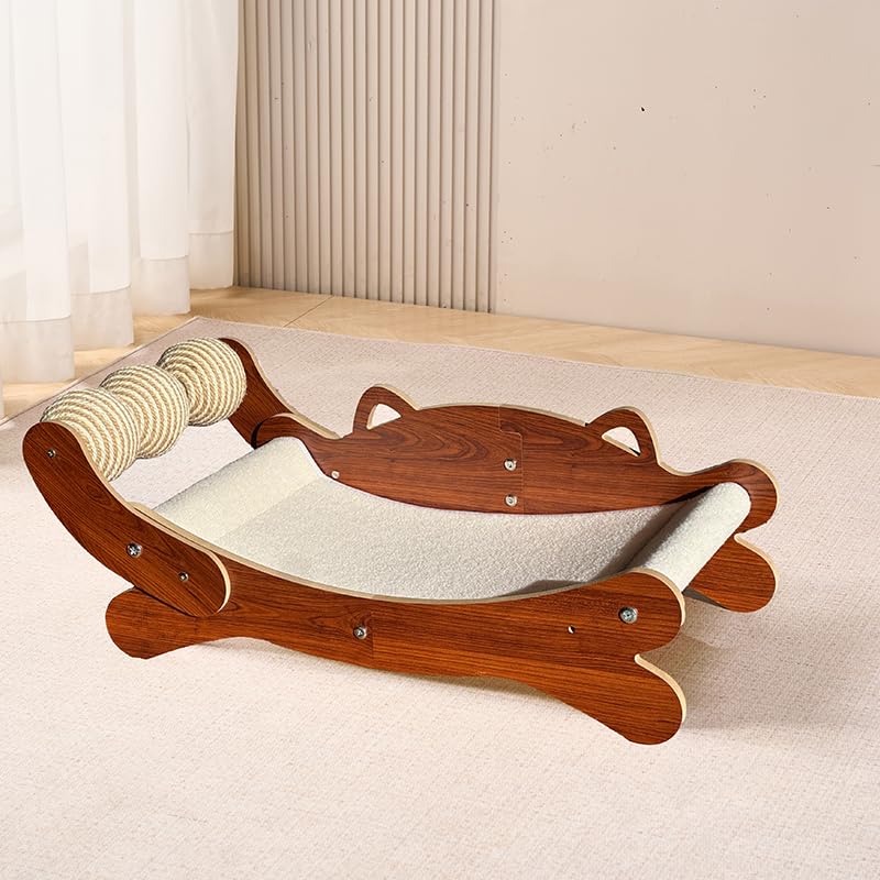 FUNACAY tapis griffes chat lounge: espace confortable pour griffage et détente du chat.
