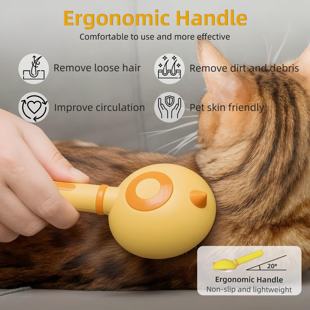 Funbuddy brosse chat bouton nettoyage rapide libérant les poils sans effort.