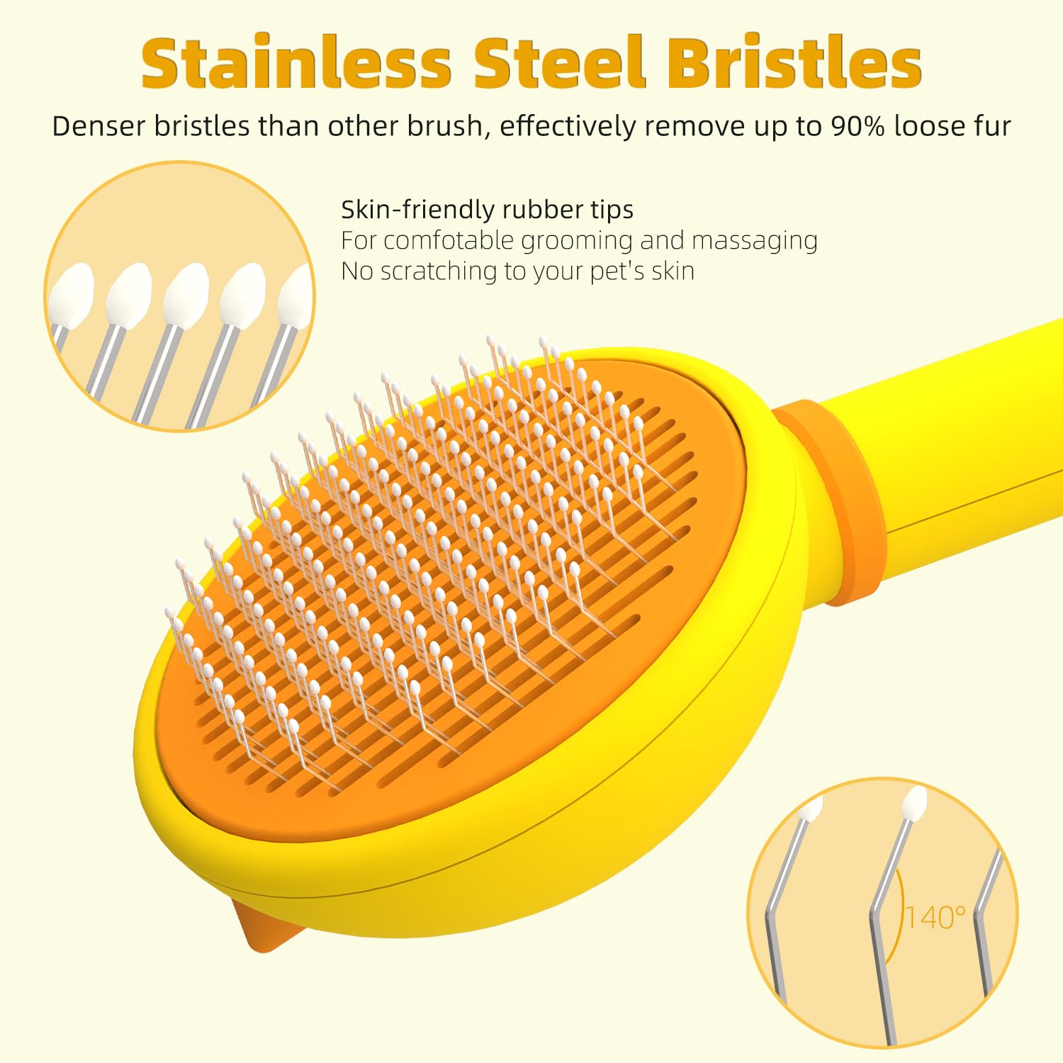 Funbuddy brosse chat pins denses facilitant le démêlage.
