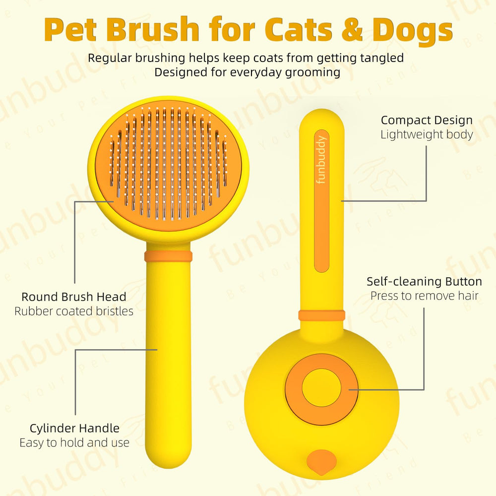 Funbuddy brosse chat poils enlevés rapidement lors du brossage.