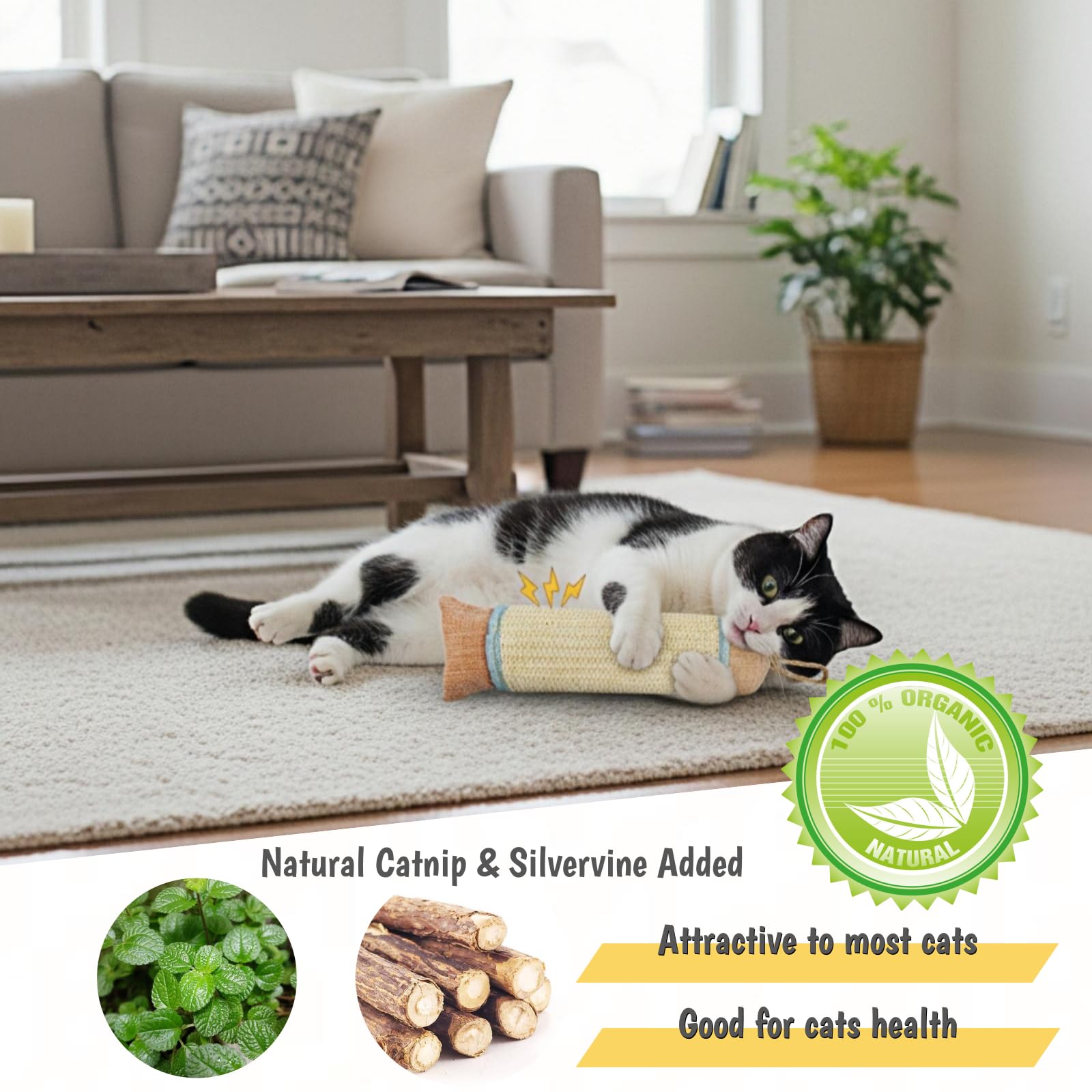 Jouet FuneeTop grattoir pour chat en sisal naturel, durabilité.
