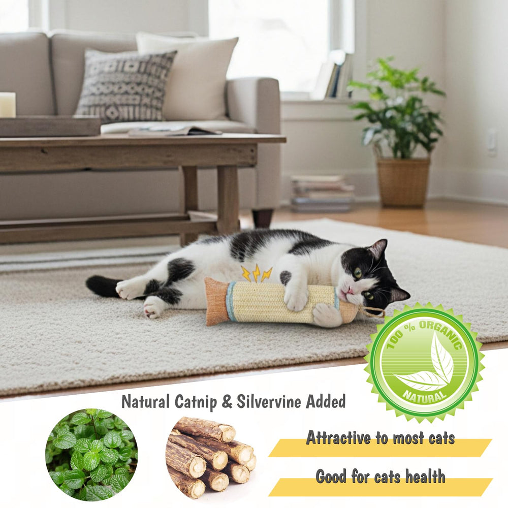 Jouet FuneeTop grattoir pour chat en sisal naturel, durabilité.