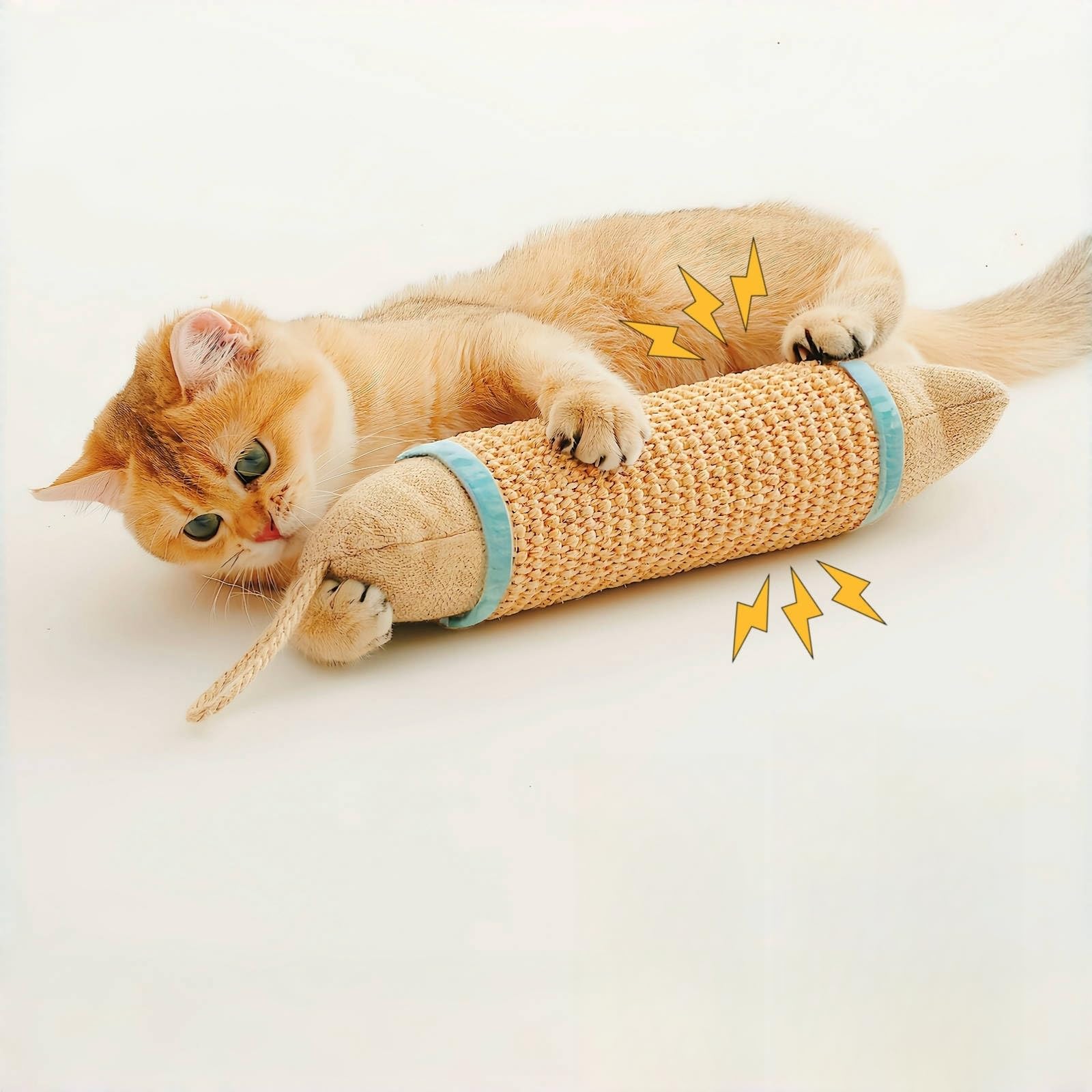 Jouet FuneeTop kicker interactif pour chat, rose et bleu, stimulation ludique.