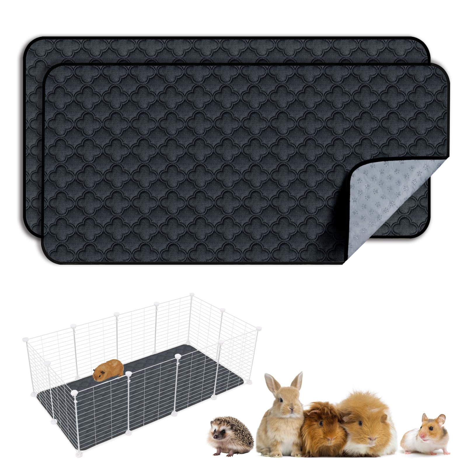 FunFurry tapis-liner 2-pack: absorption élevée pour cage de cobaye et lapin