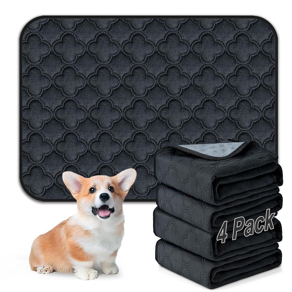 FunFurry Tapis-pipi réutilisable pour chien, lot de quatre gris foncé.