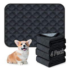 FunFurry Tapis-pipi réutilisable pour chien, lot de quatre gris foncé.