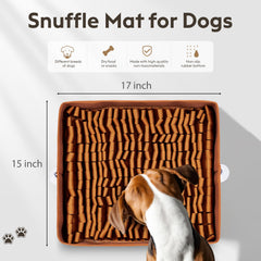 FunFurry tapis-puzzle pour chien brun, favorise réflexion et activité mentale.