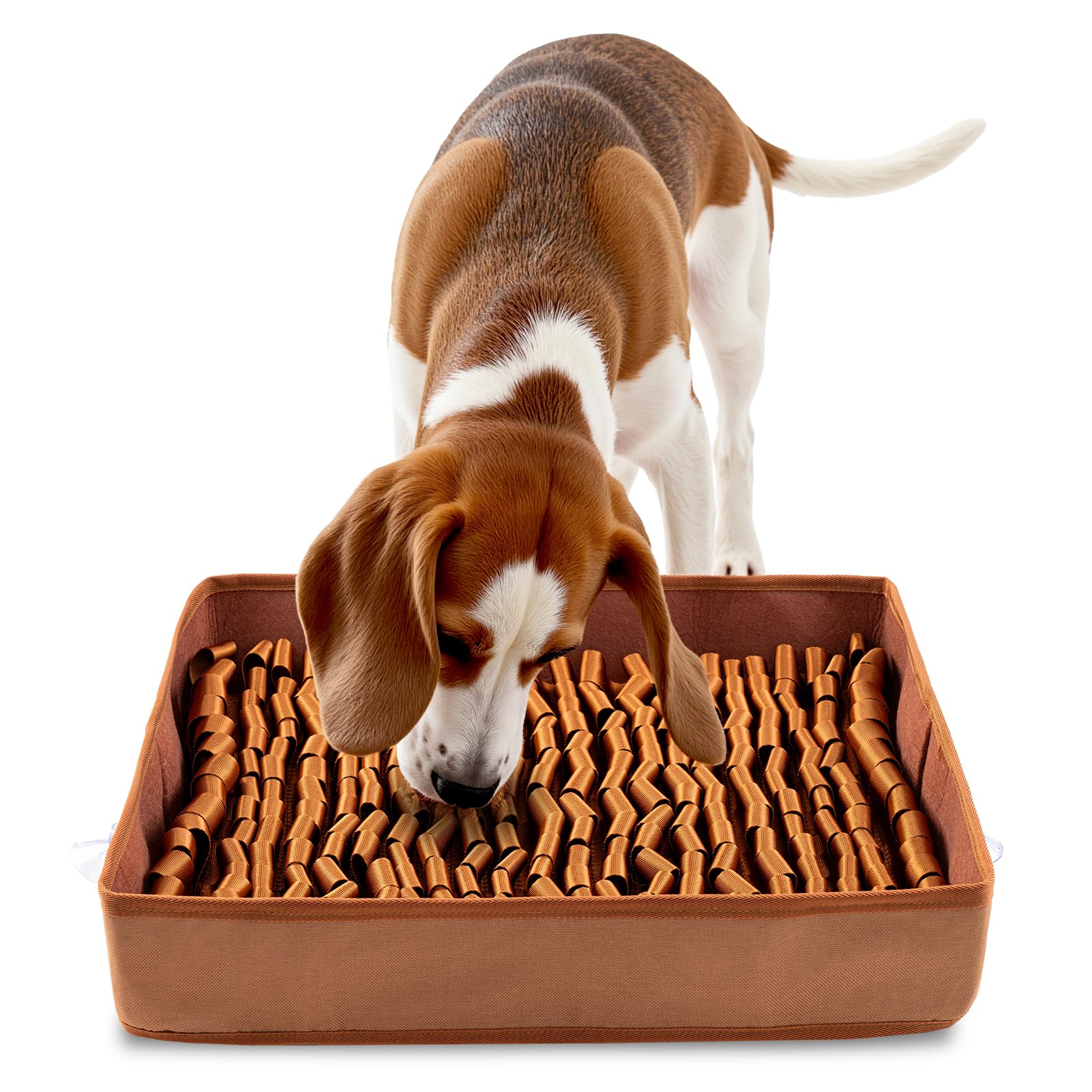 FunFurry tapis-reniflage pour chien brun 17 po x 15 po, stimule l'odorat et l'enrichissement.