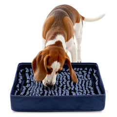 FunFurry tapis snuffle bleu marine pour chien stimule l’exploration olfactive.
