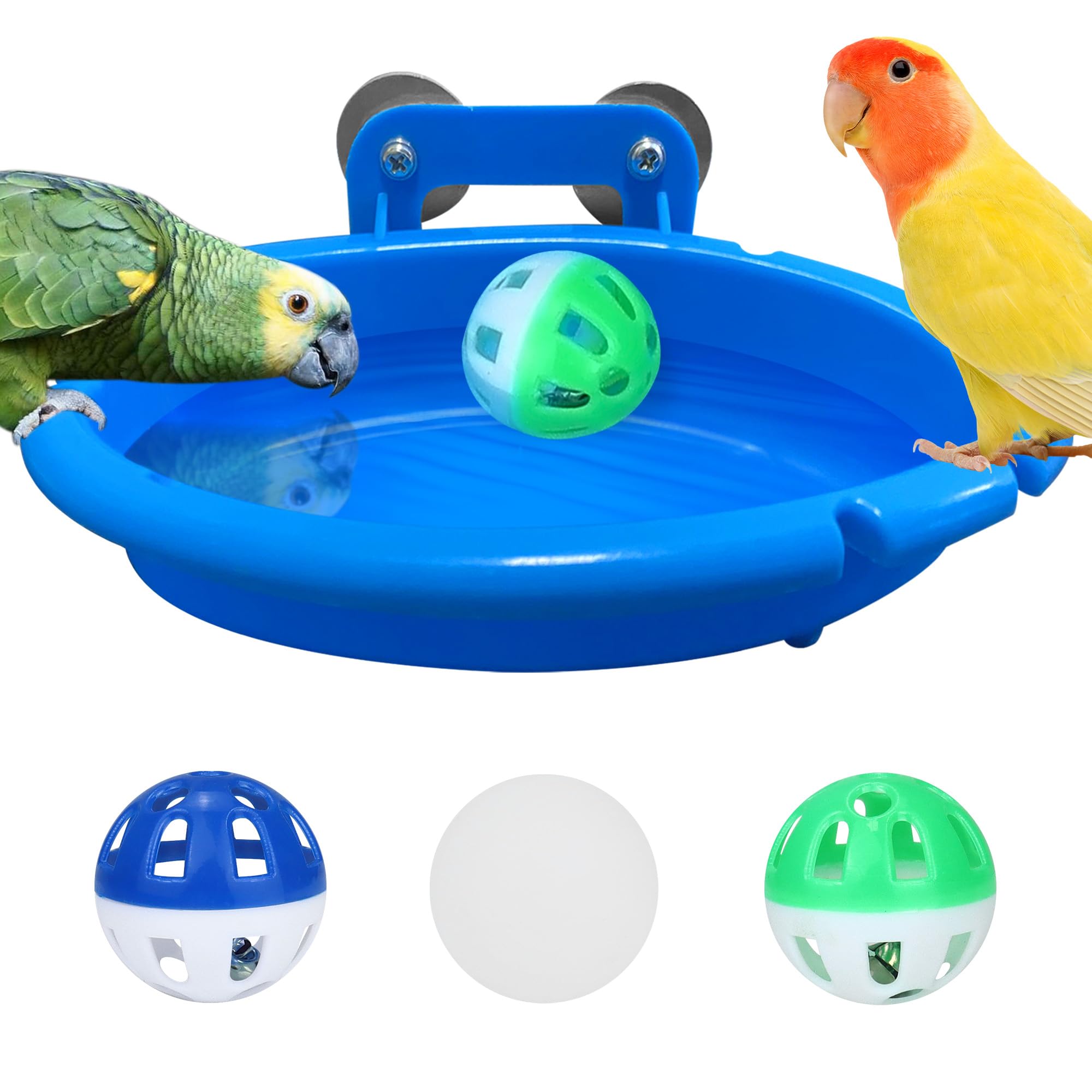 FunMove bain d'oiseau avec trois balles, pratique pour le bain quotidien.