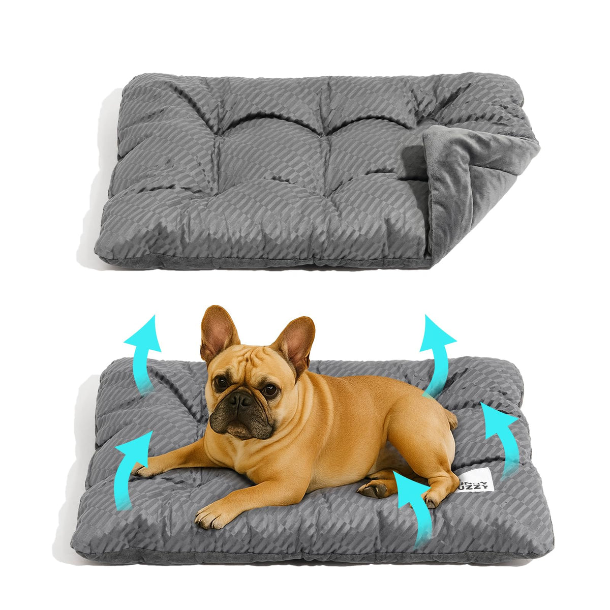 Funny Fuzzy tapis caisse double-face lin rafraîchissant pour chien en caisse